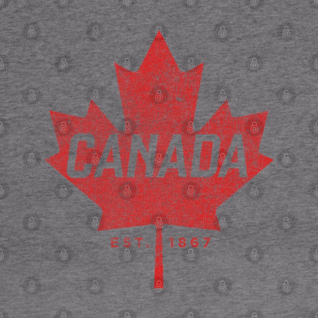 Canada Est. 1867 Vintage Faded Canada Maple Leaf  design by Vector Deluxe